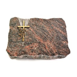 Grabplatte Himalaya Delta Kreuz/Rose (Bronze)