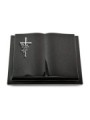 Grabbuch Livre Podest/Indisch Black Kreuz/Rose (Alu)