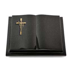 Grabbuch Livre Podest/Indisch Black Kreuz/Ähren (Bronze)