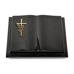 Grabbuch Livre Podest/Indisch Black Kreuz/Rose (Bronze)