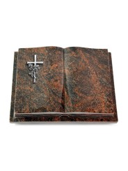 Grabbuch Livre Podest Folia/Aruba Kreuz/Rose (Alu)