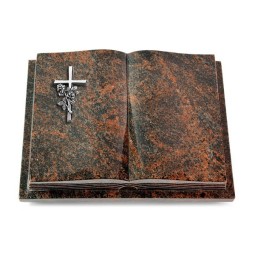 Grabbuch Livre Podest Folia/Aruba Kreuz/Rose (Alu)