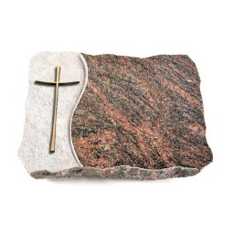 Grabplatte Himalaya Wave Kreuz 2 (Bronze)