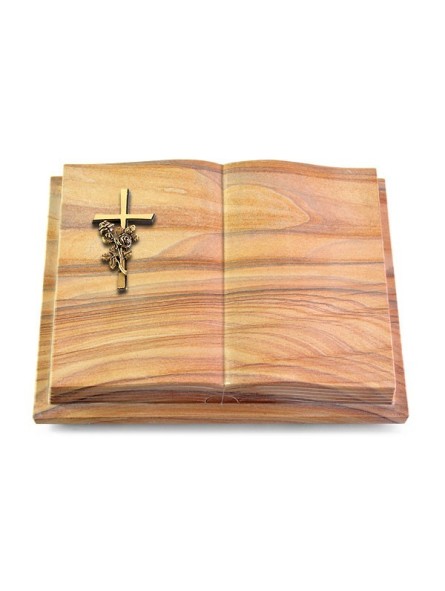 Grabbuch Livre Podest Folia/Rainbow Kreuz/Rose (Bronze)
