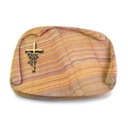 Grabbuch Papyros/Rainbow Kreuz/Rose (Bronze)