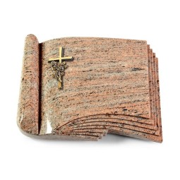 Grabbuch Prestige/Raw Silk Kreuz/Rose (Bronze)