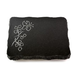 Grabplatte Indisch Black Pure Blume 3