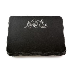 Grabplatte Indisch Black Pure Vögel