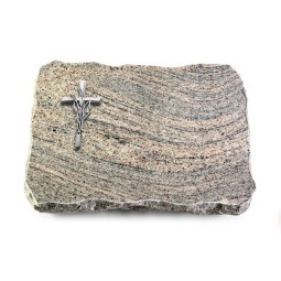 Grabplatte Juparana/Pure Kreuz/Ähren (Alu)