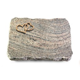 Grabplatte Juparana/Pure Herzen (Bronze)