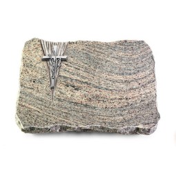 Grabplatte Juparana/Delta Kreuz/Ähren (Alu)