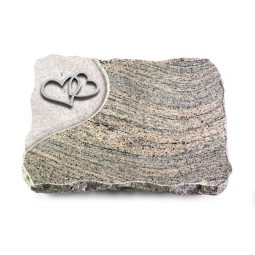 Grabplatte Juparana/Folio Herzen (Alu)