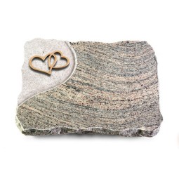 Grabplatte Juparana/Folio Herzen (Bronze)