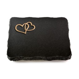 Grabplatte Indisch Black Pure Herzen (Bronze)