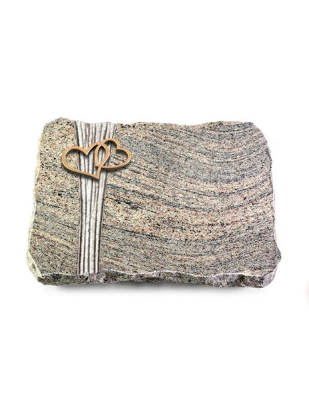 Grabplatte Juparana/Strikt Herzen (Bronze)