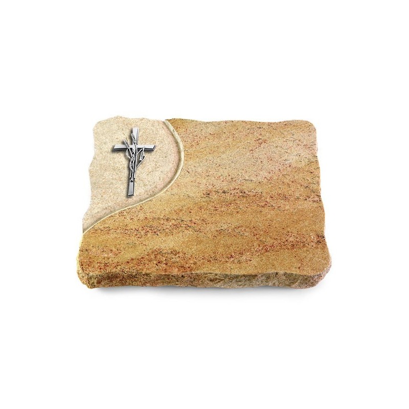 Grabplatte Kashmir/Folio Kreuz/Ähren (Alu)