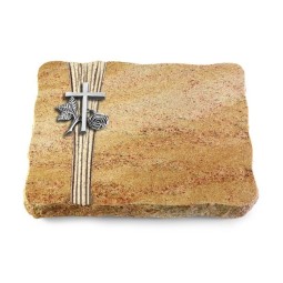 Grabplatte Kashmir/Strikt Kreuz 1 (Alu)