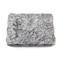 Grabplatte Marina Blue/Pure Lilienzweig (Alu)