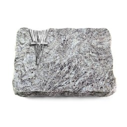 Grabplatte Marina Blue/Delta Kreuz/Ähren (Alu)