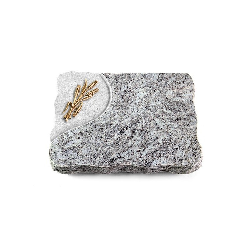 Grabplatte Marina Blue/Folio Ähren 1 (Bronze)
