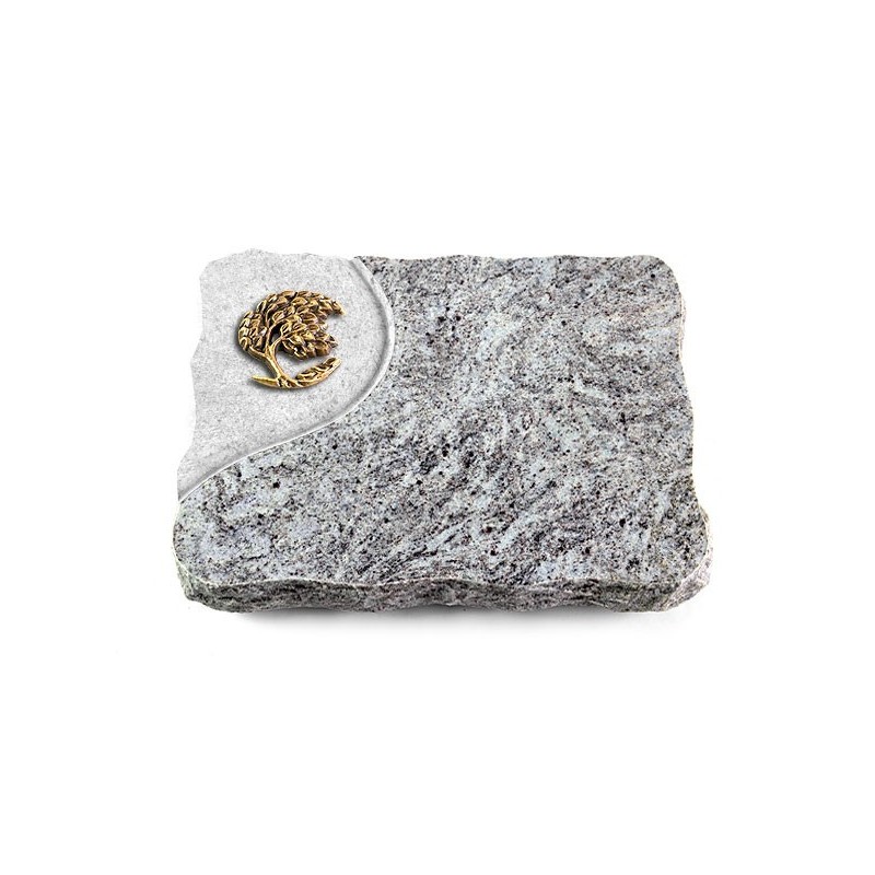 Grabplatte Marina Blue/Folio Baum 1 (Bronze)