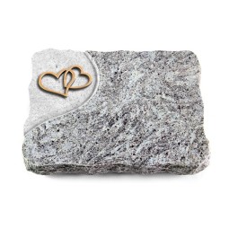 Grabplatte Marina Blue/Folio Herzen (Bronze)