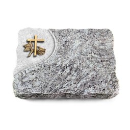 Grabplatte Marina Blue/Folio Kreuz 1 (Bronze)