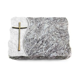 Grabplatte Marina Blue/Wave Kreuz 2 (Bronze)