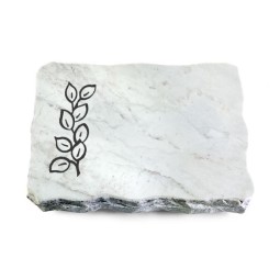 Grabplatte Omega Marmor/Pure Blätter