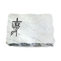 Grabplatte Omega Marmor/Pure Kreuz 3