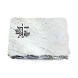 Grabplatte Omega Marmor/Pure Kreuz 1 (Alu)