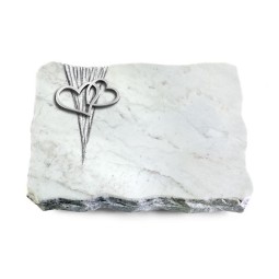 Grabplatte Omega Marmor/Delta Herzen (Alu)