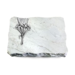 Grabplatte Omega Marmor/Delta Lilie (Alu)