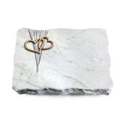 Grabplatte Omega Marmor/Delta Herzen (Bronze)