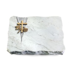 Grabplatte Omega Marmor/Delta Kreuz 1 (Bronze)