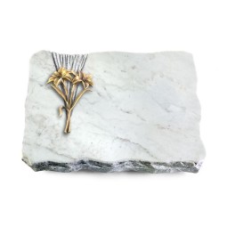 Grabplatte Omega Marmor/Delta Lilie (Bronze)