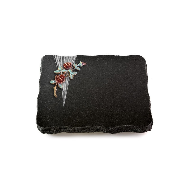 Grabplatte Indisch Black Delta Rose 3 (Color)