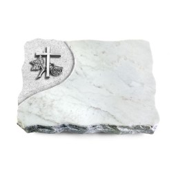 Grabplatte Omega Marmor/Folio Kreuz 1 (Alu)