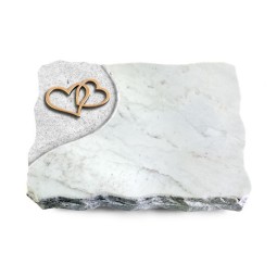 Grabplatte Omega Marmor/Folio Herzen (Bronze)