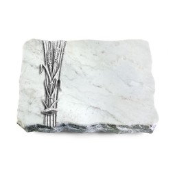 Grabplatte Omega Marmor/Strikt Ähren 2 (Alu)