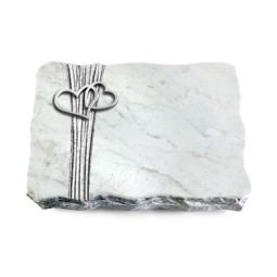 Grabplatte Omega Marmor/Strikt Herzen (Alu)