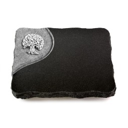 Grabplatte Indisch Black Folio Baum 3 (Alu)