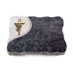 Grabplatte Orion/Folio Kreuz/Rose (Bronze)