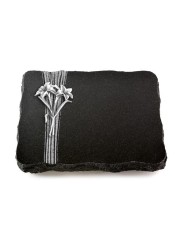 Grabplatte Indisch Black Strikt Lilie (Alu)