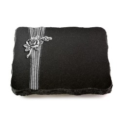 Grabplatte Indisch Black Strikt Rose 1 (Alu)