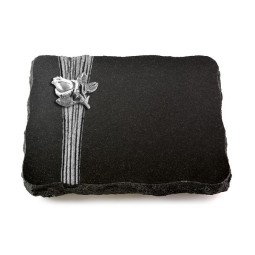 Grabplatte Indisch Black Strikt Rose 3 (Alu)