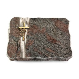 Grabplatte Paradiso/Strikt Kreuz/Rose (Bronze)