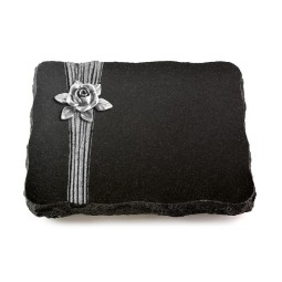 Grabplatte Indisch Black Strikt Rose 4 (Alu)