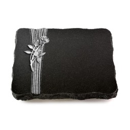 Grabplatte Indisch Black Strikt Rose 6 (Alu)