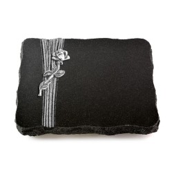 Grabplatte Indisch Black Strikt Rose 7 (Alu)